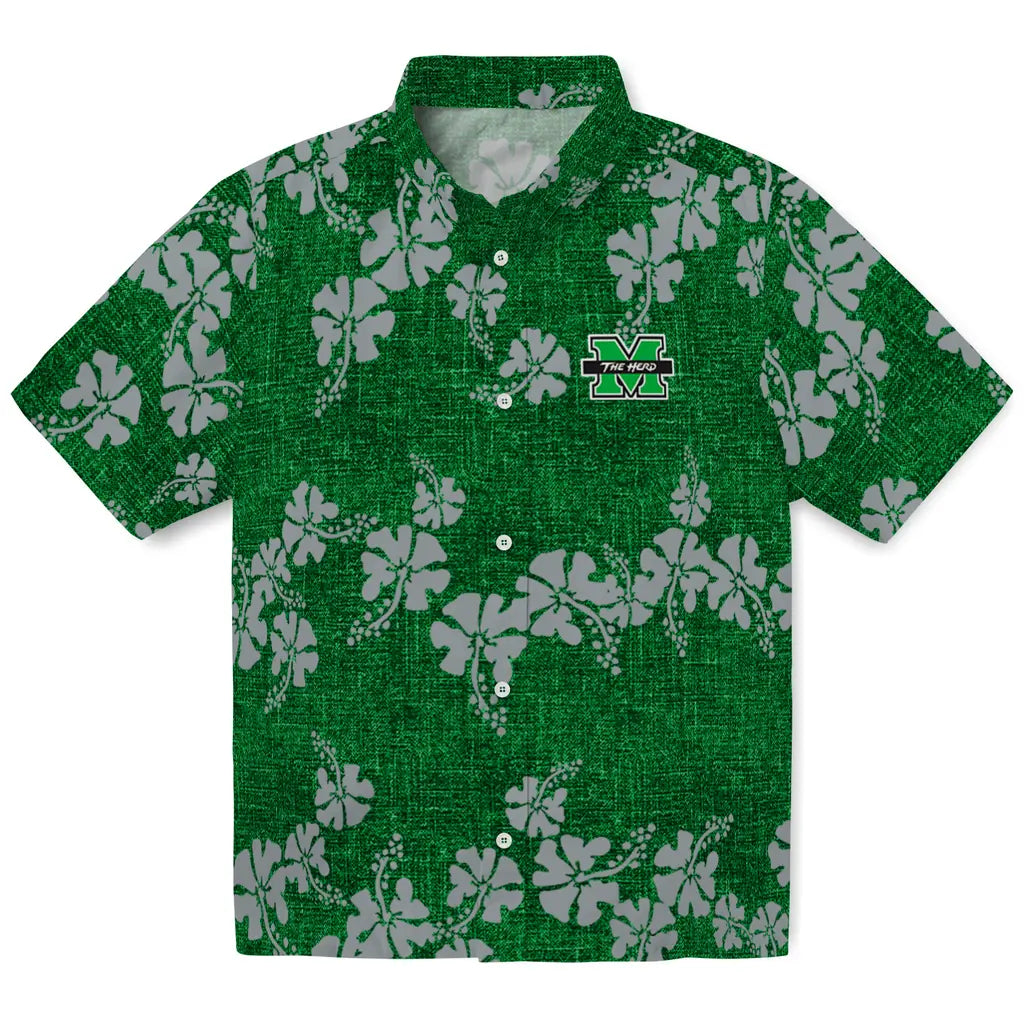 Marshall Thundering Herd Hawaiian Shirt - 50th State Flower | Hula Hawaiian Shirts