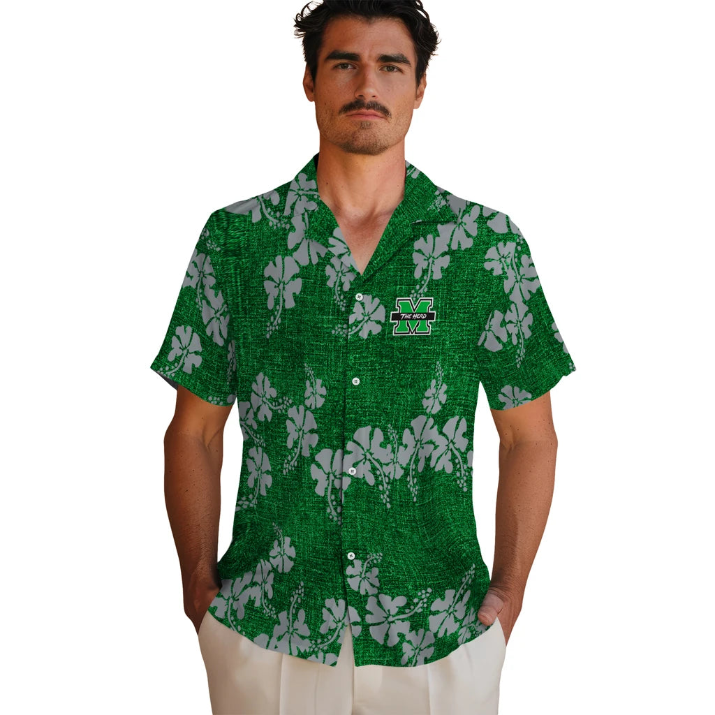 Marshall Thundering Herd Hawaiian Shirt - 50th State Flower | Hula Hawaiian Shirts