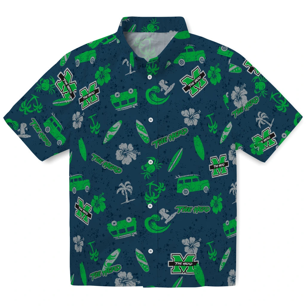 Marshall Thundering Herd Hawaiian Shirt - Beach Vibe | Hula Hawaiian Shirts