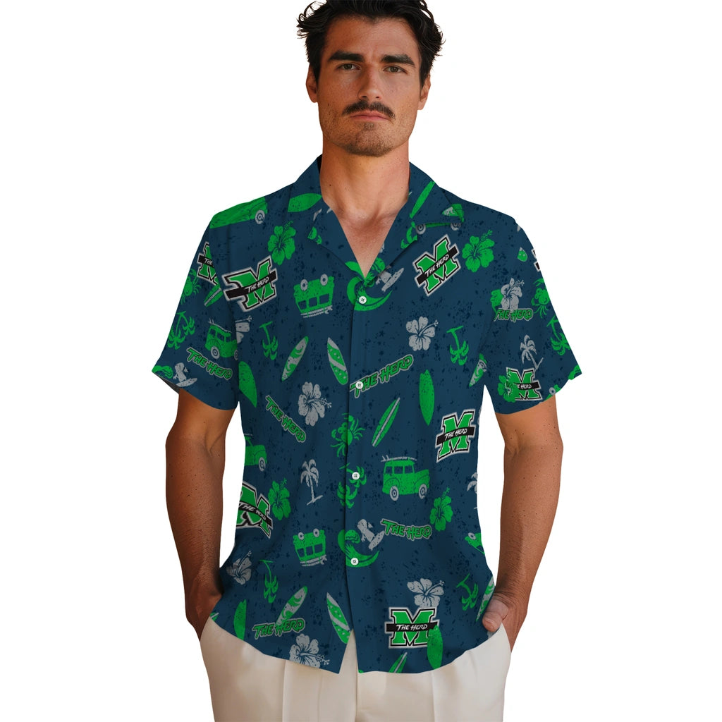 Marshall Thundering Herd Hawaiian Shirt - Beach Vibe | Hula Hawaiian Shirts