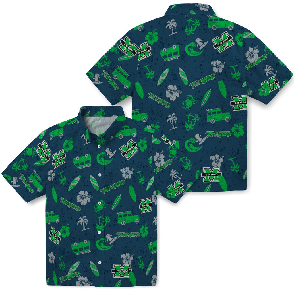 Marshall Thundering Herd Hawaiian Shirt - Beach Vibe | Hula Hawaiian Shirts