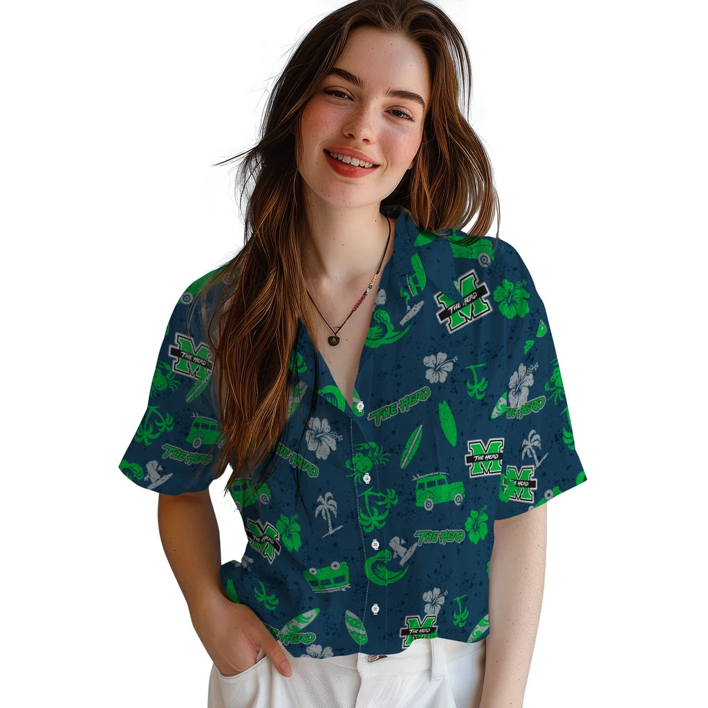 Marshall Thundering Herd Hawaiian Shirt - Beach Vibe | Hula Hawaiian Shirts