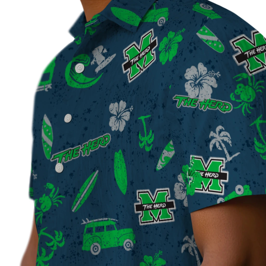 Marshall Thundering Herd Hawaiian Shirt - Beach Vibe | Hula Hawaiian Shirts