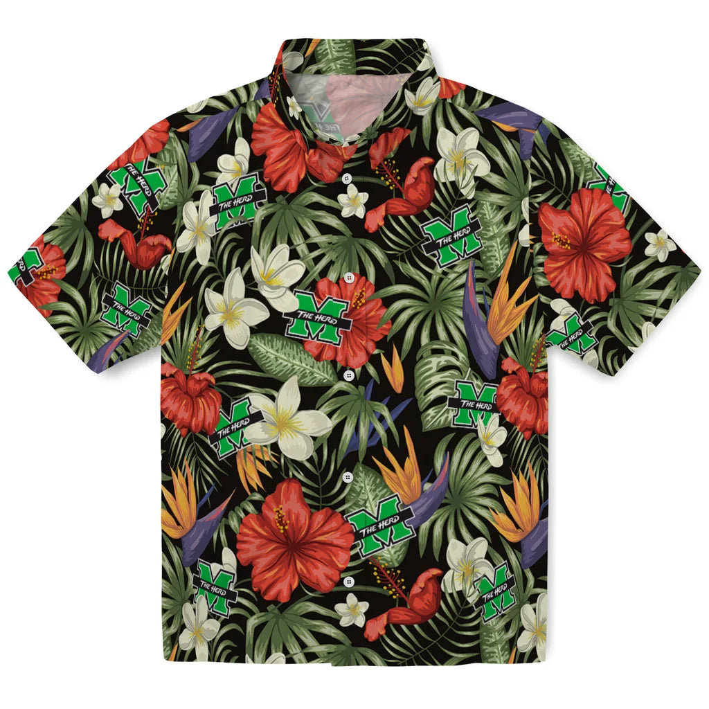 Marshall Thundering Herd Hawaiian Shirt - Hawaii Floral Hibiscus | Hula Hawaiian Shirts