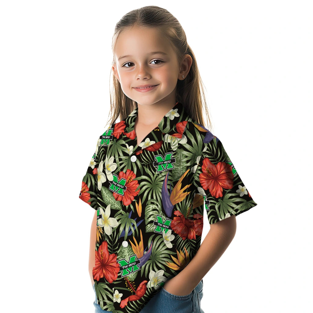 Marshall Thundering Herd Hawaiian Shirt - Hawaii Floral Hibiscus | Hula Hawaiian Shirts