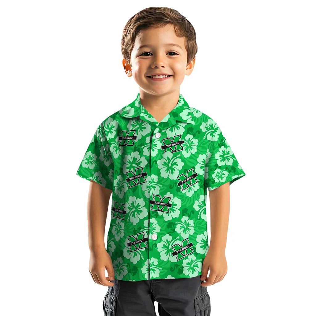 Marshall Thundering Herd Hawaiian Shirt - Hibiscus Cluster | Hula Hawaiian Shirts