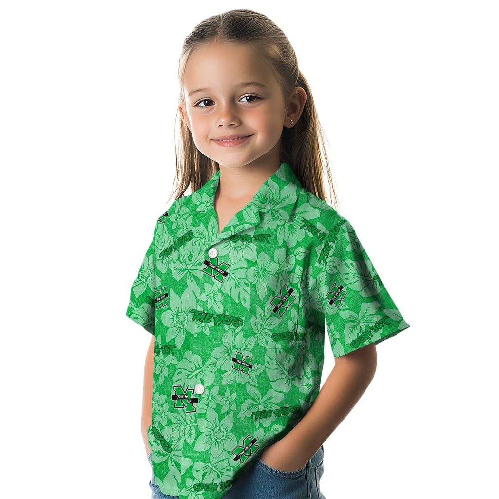 Marshall Thundering Herd Hawaiian Shirt - Hibiscus Oasis | Hula Hawaiian Shirts