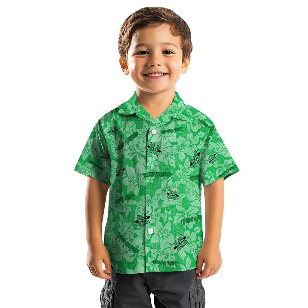 Marshall Thundering Herd Hawaiian Shirt - Hibiscus Oasis | Hula Hawaiian Shirts