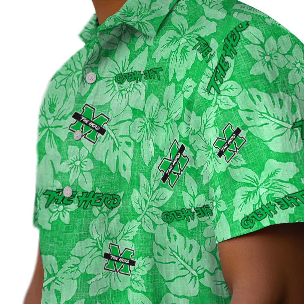 Marshall Thundering Herd Hawaiian Shirt - Hibiscus Oasis | Hula Hawaiian Shirts