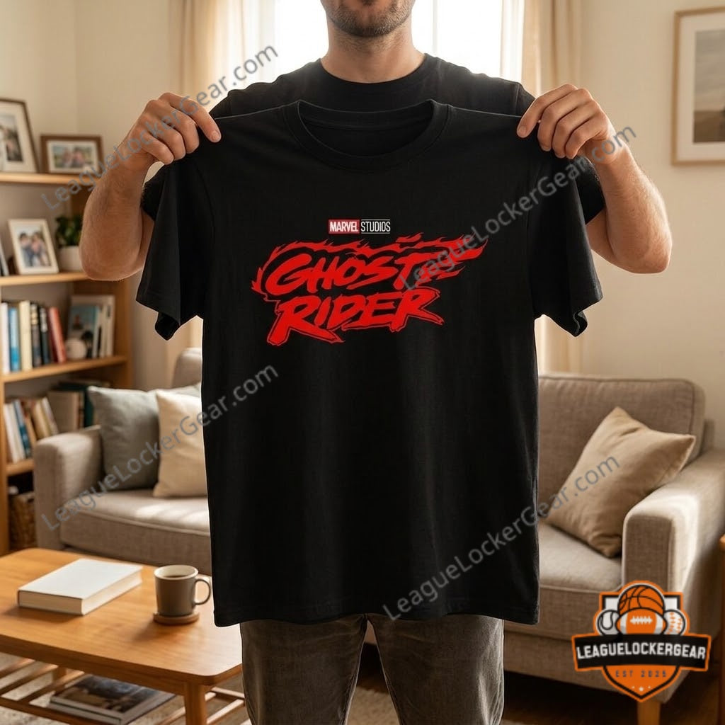 Marvel Studios Ghost Rider flaming logo T-Shirt - LeagueLockerGear