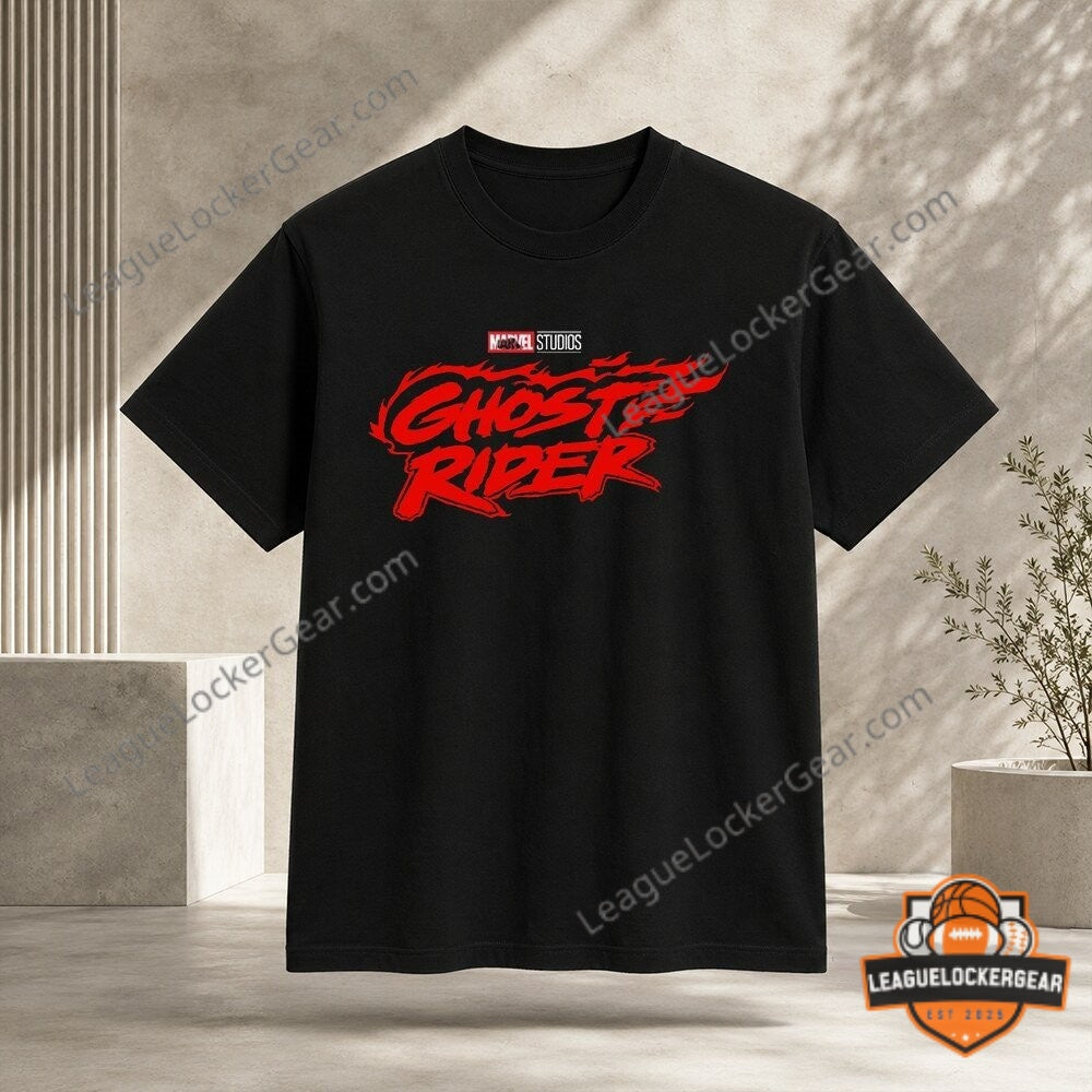 Marvel Studios Ghost Rider flaming logo T-Shirt - LeagueLockerGear