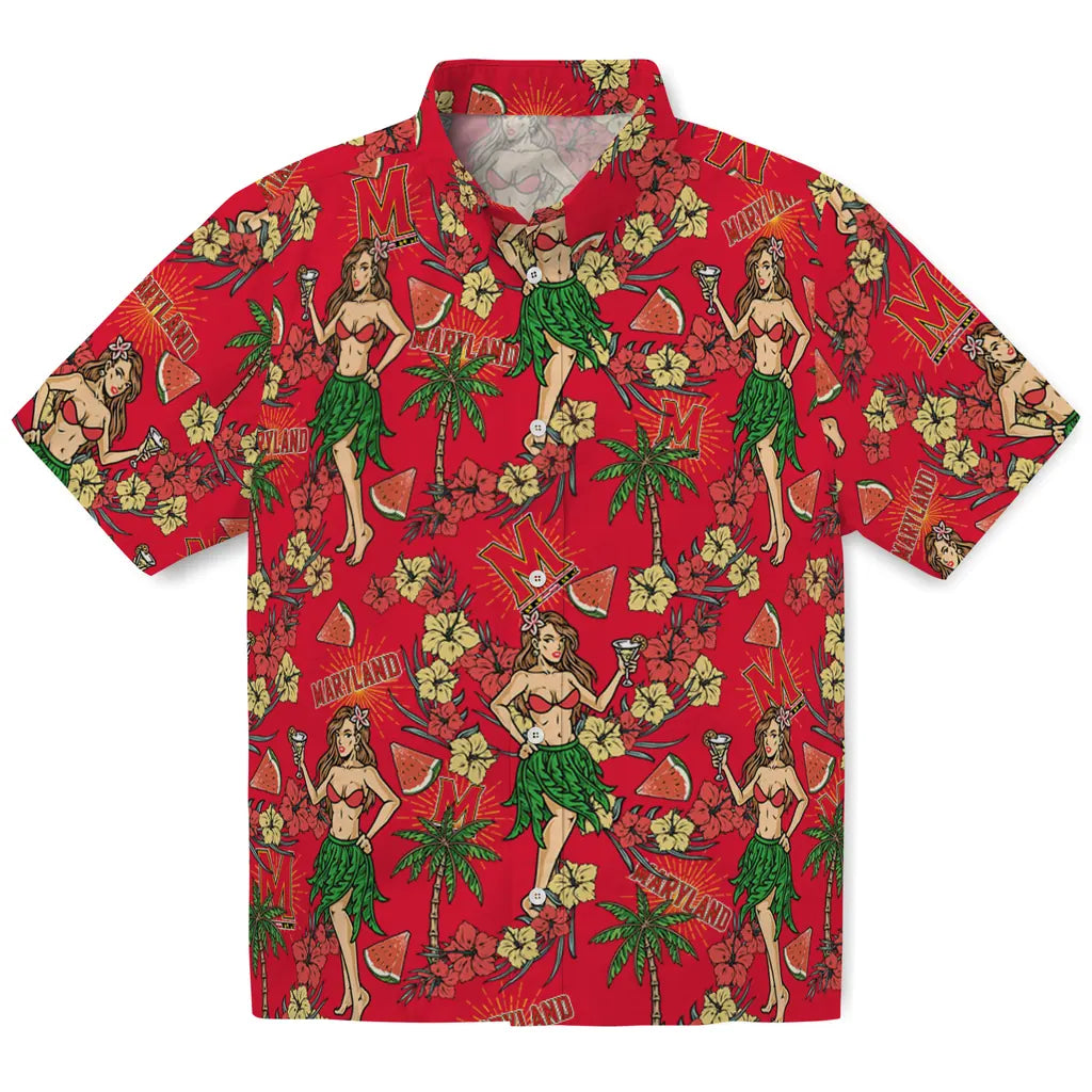 Maryland Terrapins Hawaiian Shirt - Hawaiian Girls Design | Hula Hawaiian Shirts