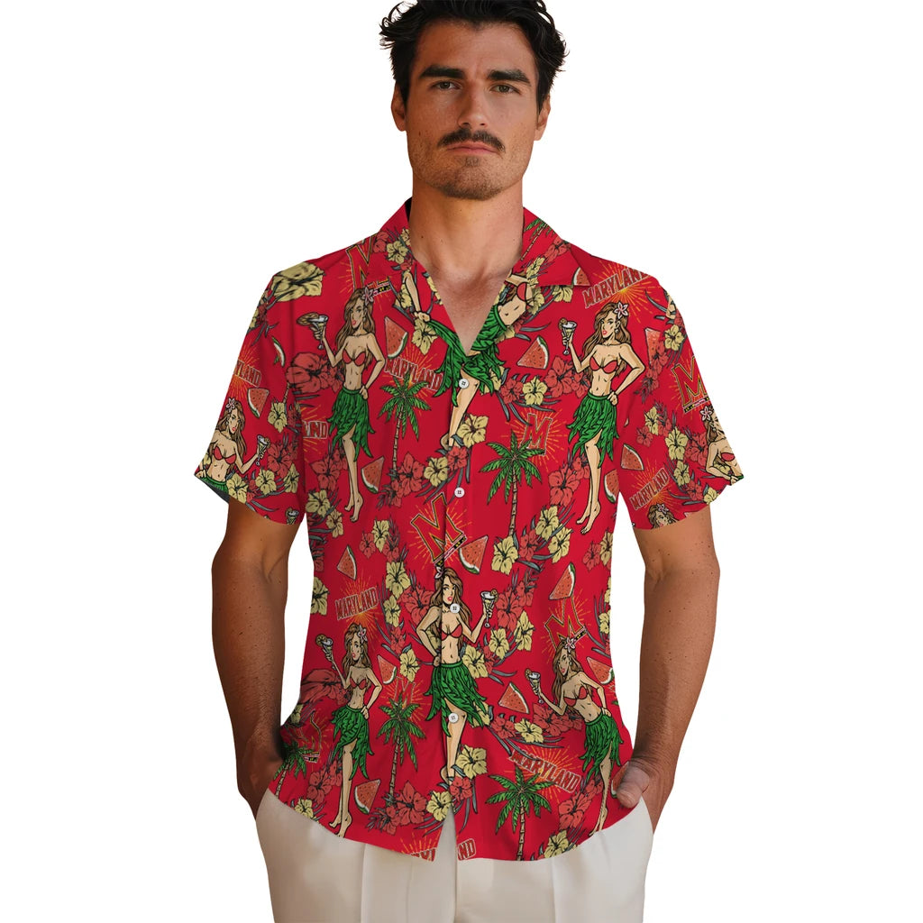 Maryland Terrapins Hawaiian Shirt - Hawaiian Girls Design | Hula Hawaiian Shirts