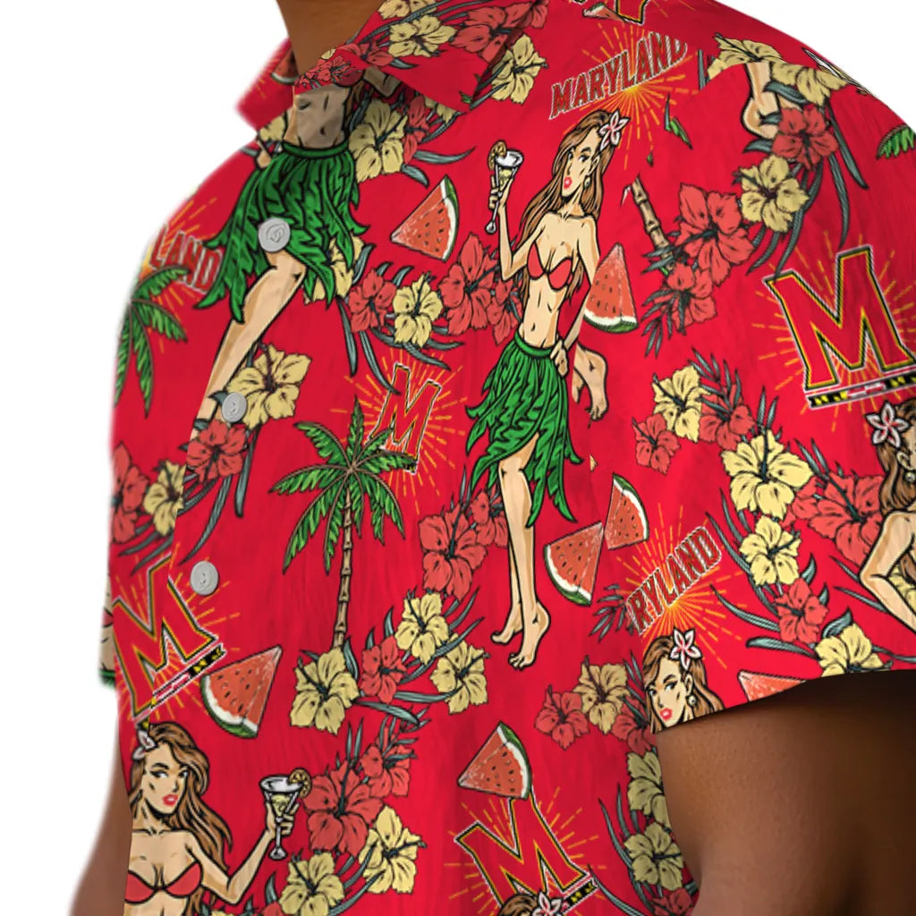 Maryland Terrapins Hawaiian Shirt - Hawaiian Girls Design | Hula Hawaiian Shirts