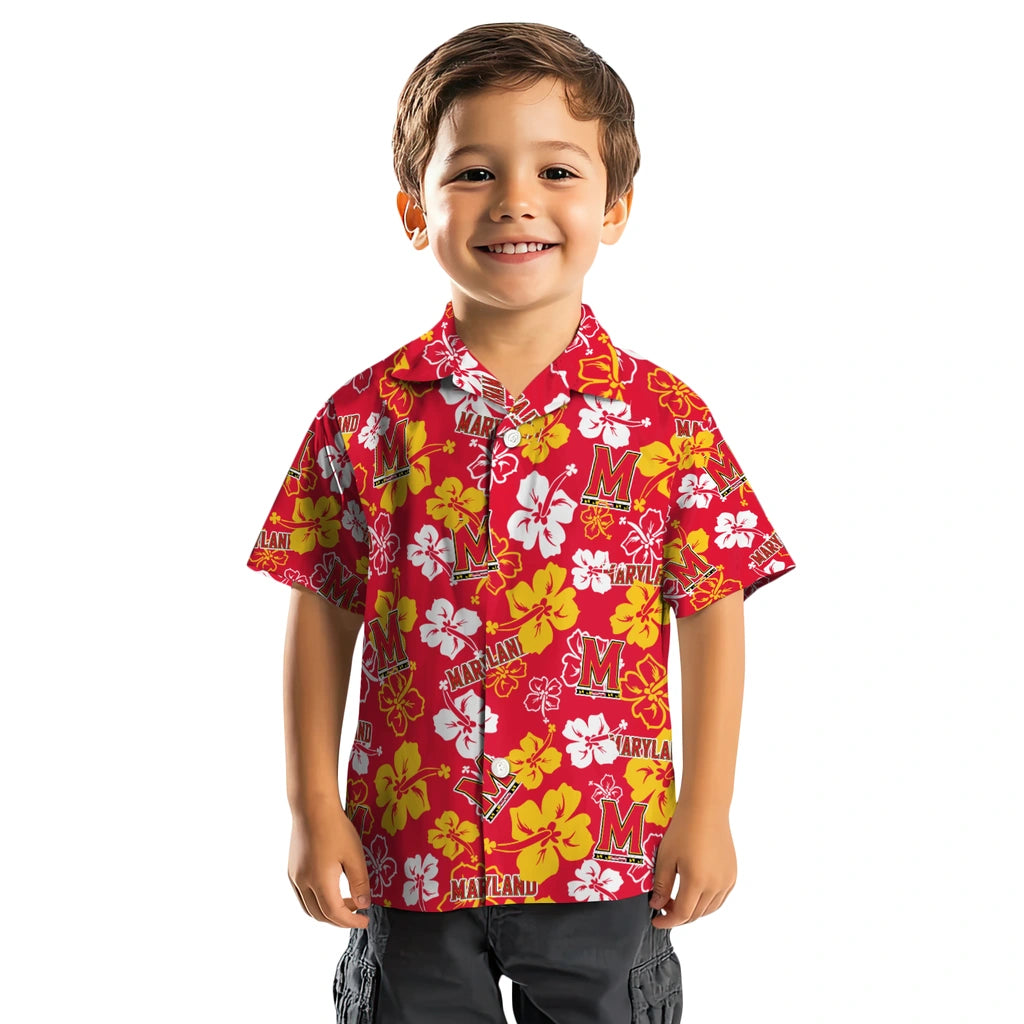 Maryland Terrapins Hawaiian Shirt - Hibiscus Flower Design | Hula Hawaiian Shirts