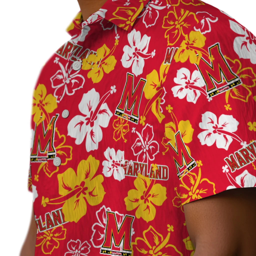 Maryland Terrapins Hawaiian Shirt - Hibiscus Flower Design | Hula Hawaiian Shirts