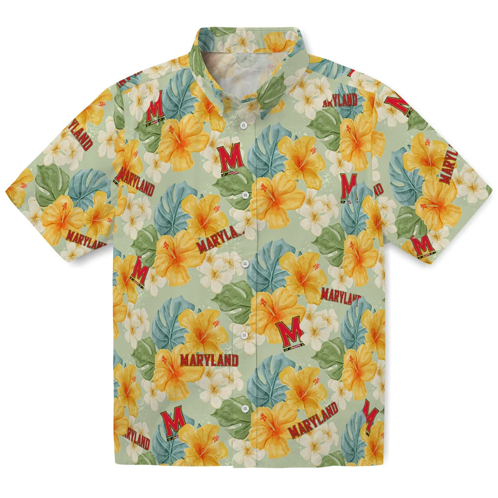 Maryland Terrapins Hawaiian Shirt - Hibiscus Mood | Hula Hawaiian Shirts