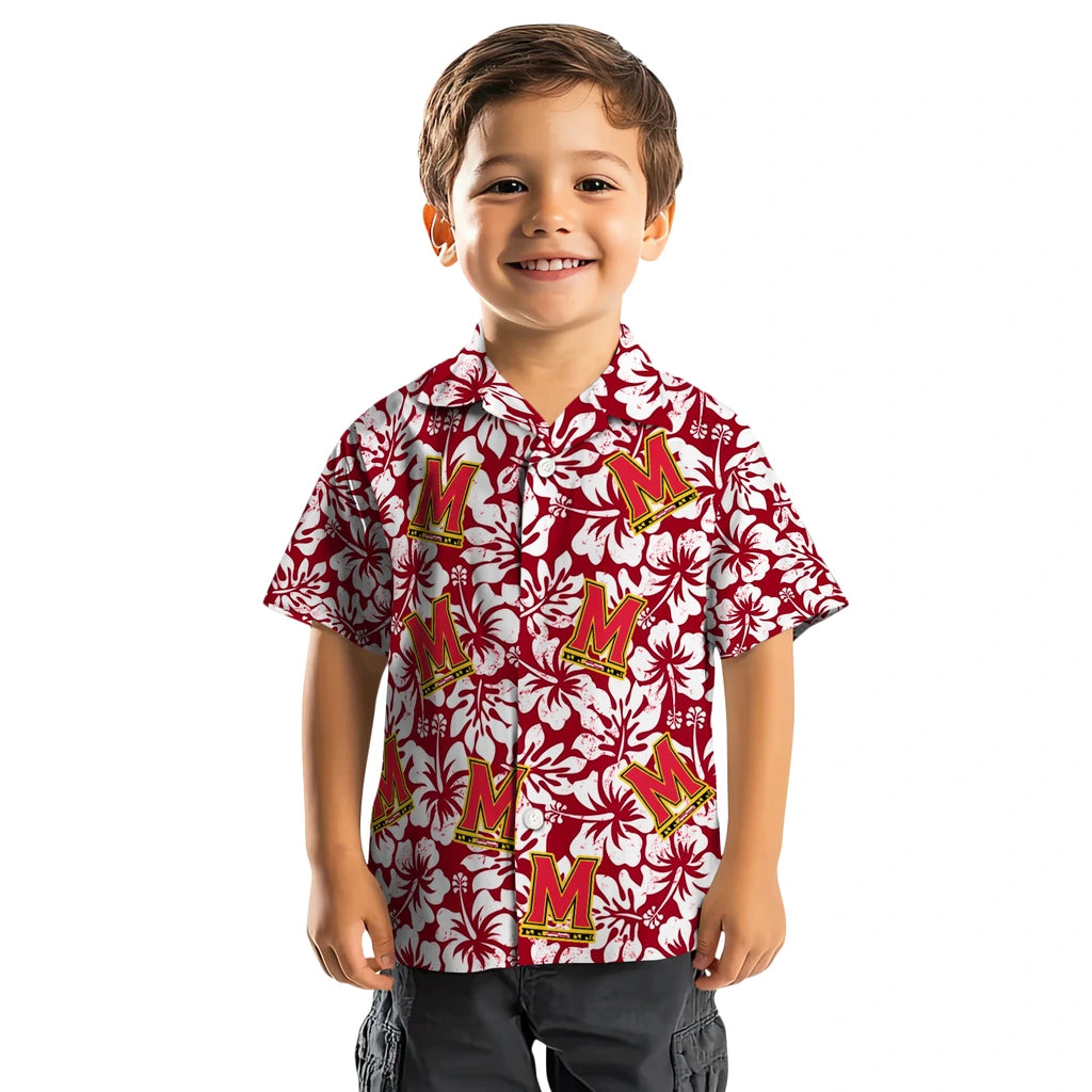 Maryland Terrapins Hawaiian Shirt - Hibiscus Motif | Hula Hawaiian Shirts