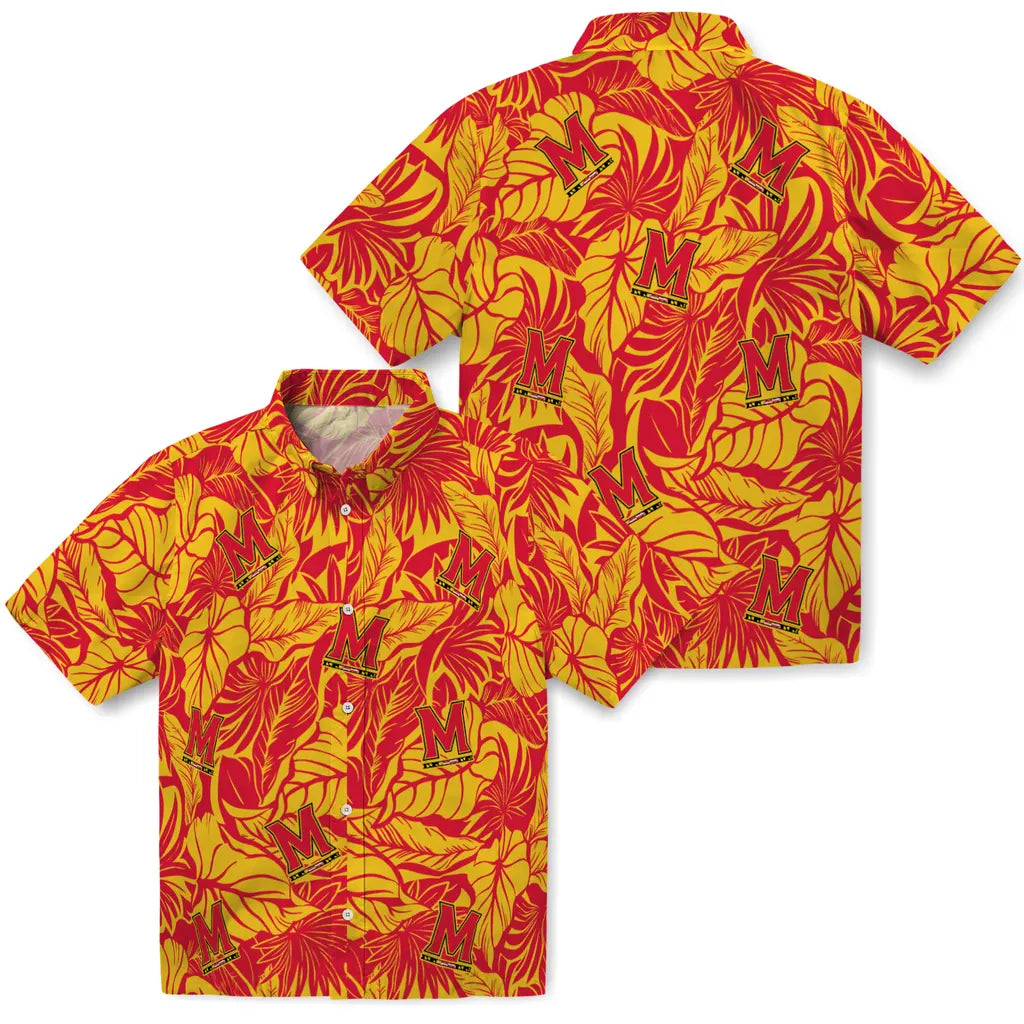 Maryland Terrapins Hawaiian Shirt - Monstera Layer | Hula Hawaiian Shirts