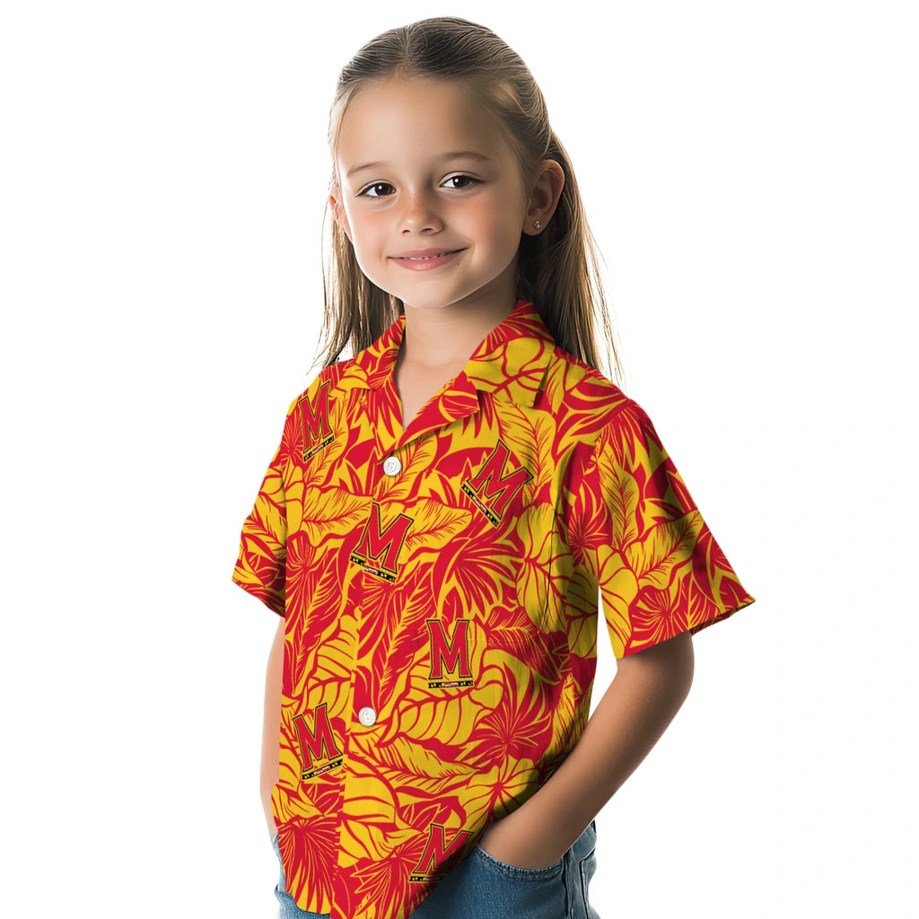Maryland Terrapins Hawaiian Shirt - Monstera Layer | Hula Hawaiian Shirts