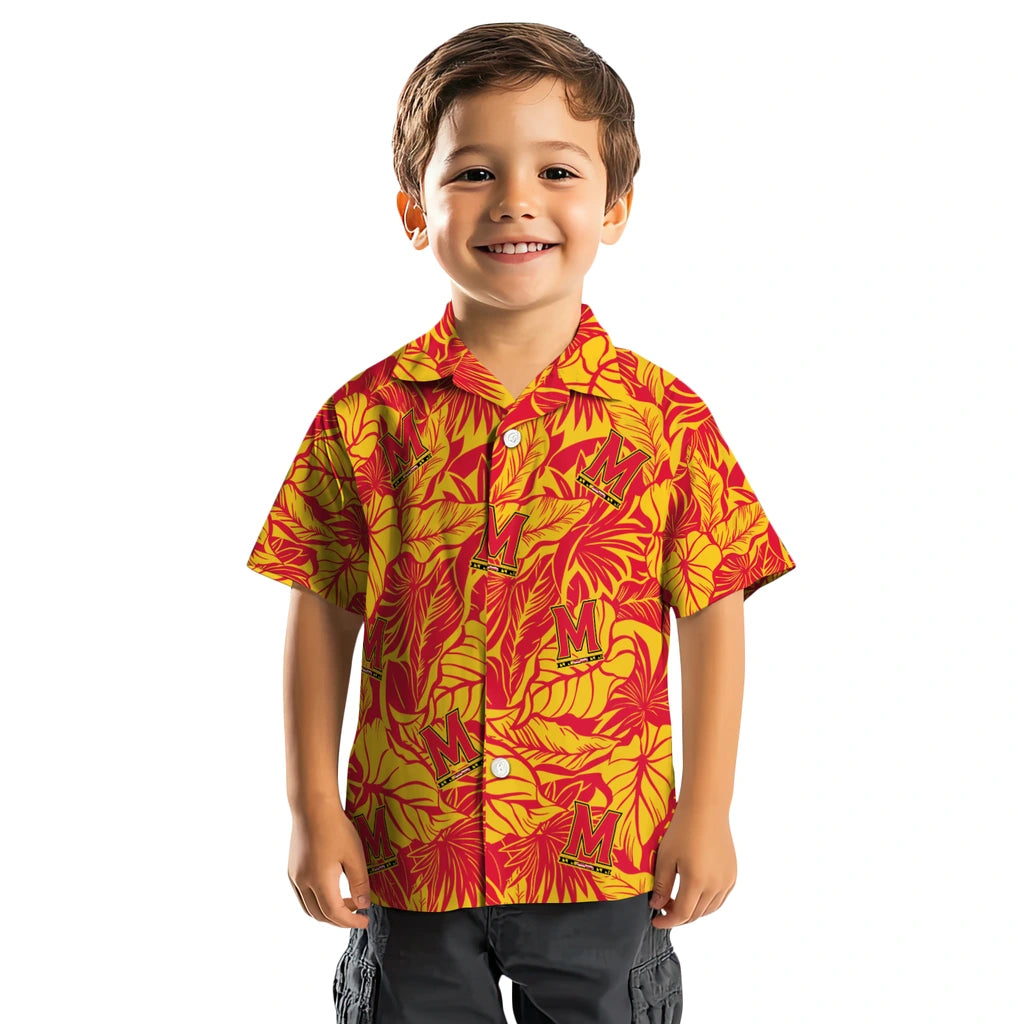 Maryland Terrapins Hawaiian Shirt - Monstera Layer | Hula Hawaiian Shirts