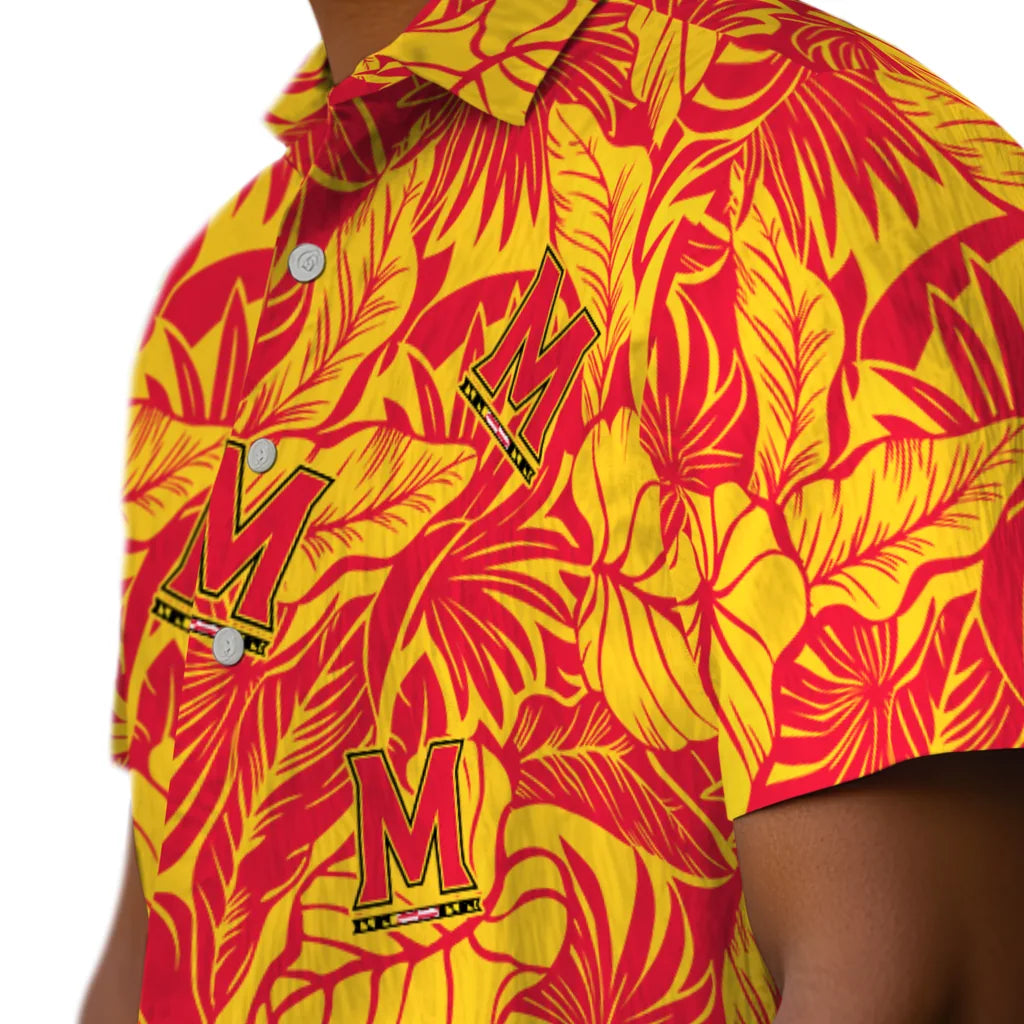 Maryland Terrapins Hawaiian Shirt - Monstera Layer | Hula Hawaiian Shirts
