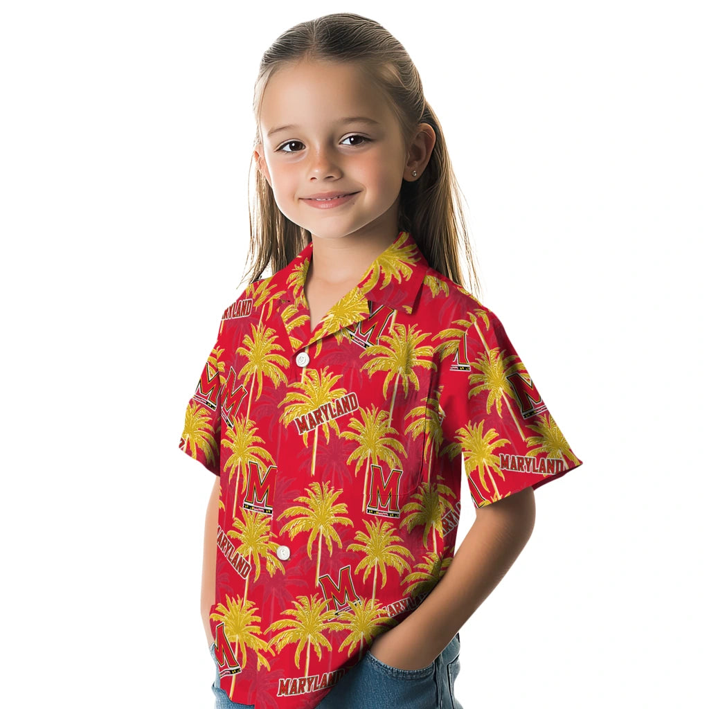 Maryland Terrapins Hawaiian Shirt - Palm Tree Motif | Hula Hawaiian Shirts