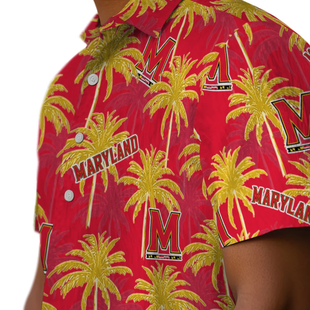 Maryland Terrapins Hawaiian Shirt - Palm Tree Motif | Hula Hawaiian Shirts