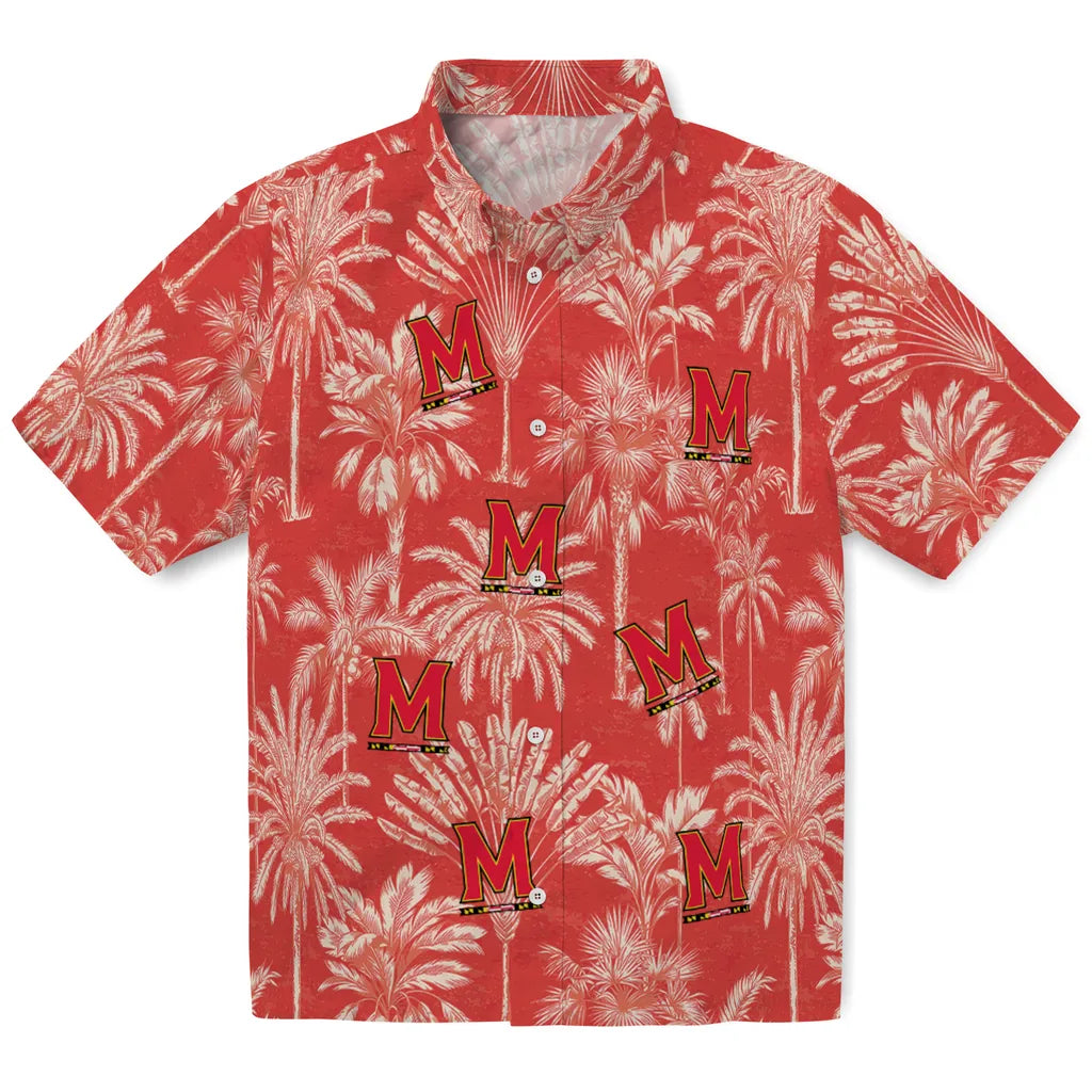 Maryland Terrapins Hawaiian Shirt - Vintage Palm Tree | Hula Hawaiian Shirts