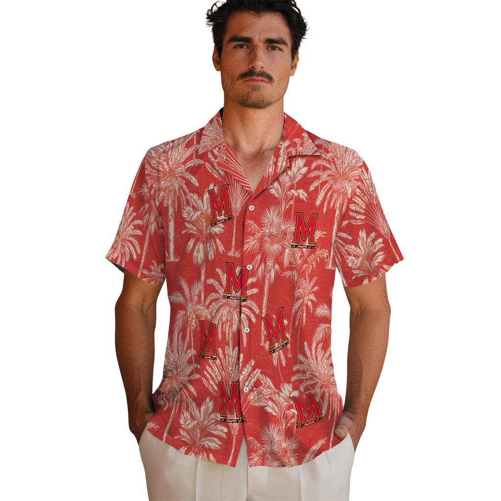 Maryland Terrapins Hawaiian Shirt - Vintage Palm Tree | Hula Hawaiian Shirts