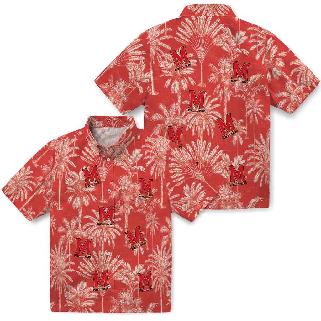Maryland Terrapins Hawaiian Shirt - Vintage Palm Tree | Hula Hawaiian Shirts