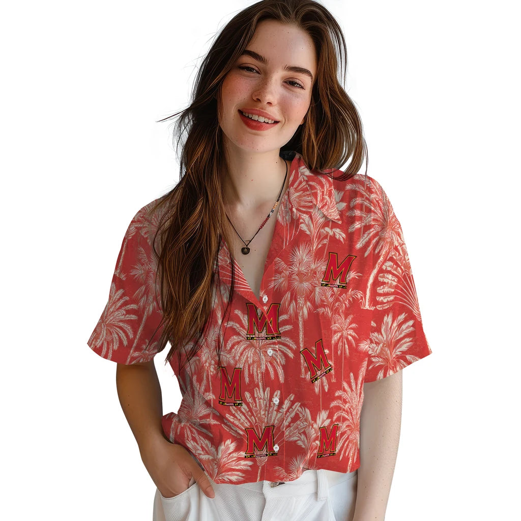 Maryland Terrapins Hawaiian Shirt - Vintage Palm Tree | Hula Hawaiian Shirts