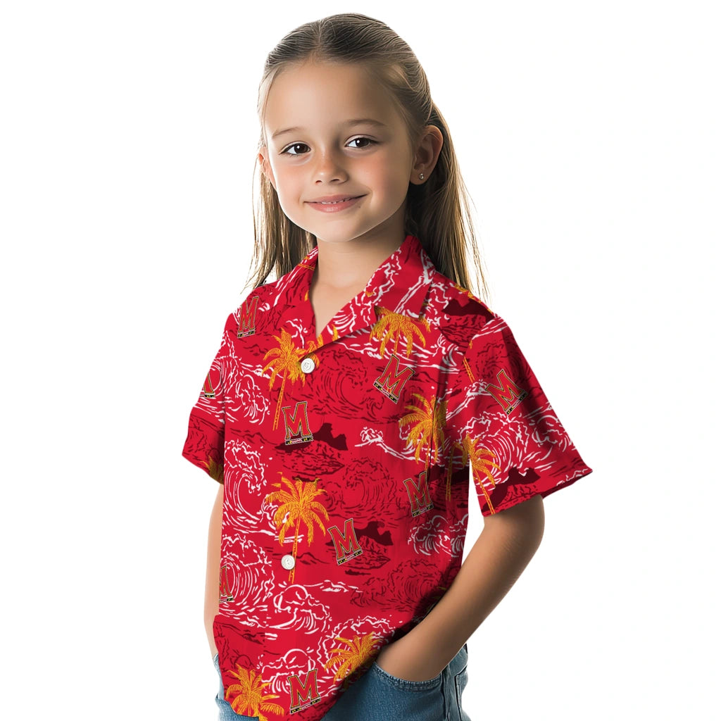 Maryland Terrapins Hawaiian Shirt - Wave Palm | Hula Hawaiian Shirts