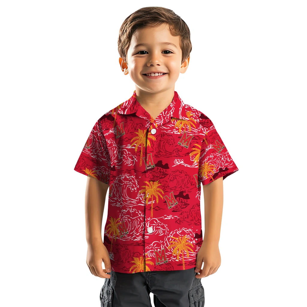 Maryland Terrapins Hawaiian Shirt - Wave Palm | Hula Hawaiian Shirts