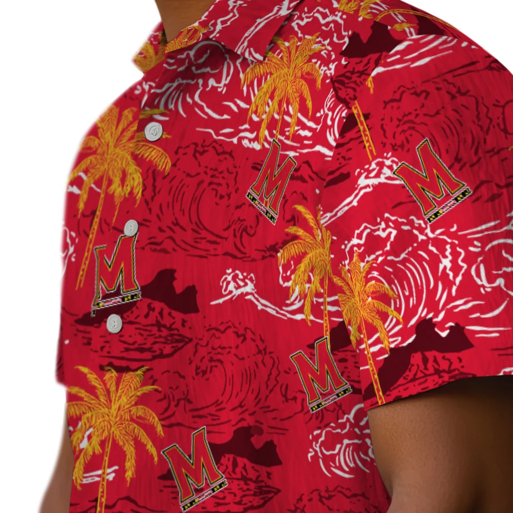 Maryland Terrapins Hawaiian Shirt - Wave Palm | Hula Hawaiian Shirts