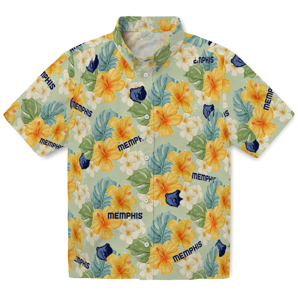 Memphis Grizzlies Hawaiian Shirt - Hibiscus Mood | Hula Hawaiian Shirts