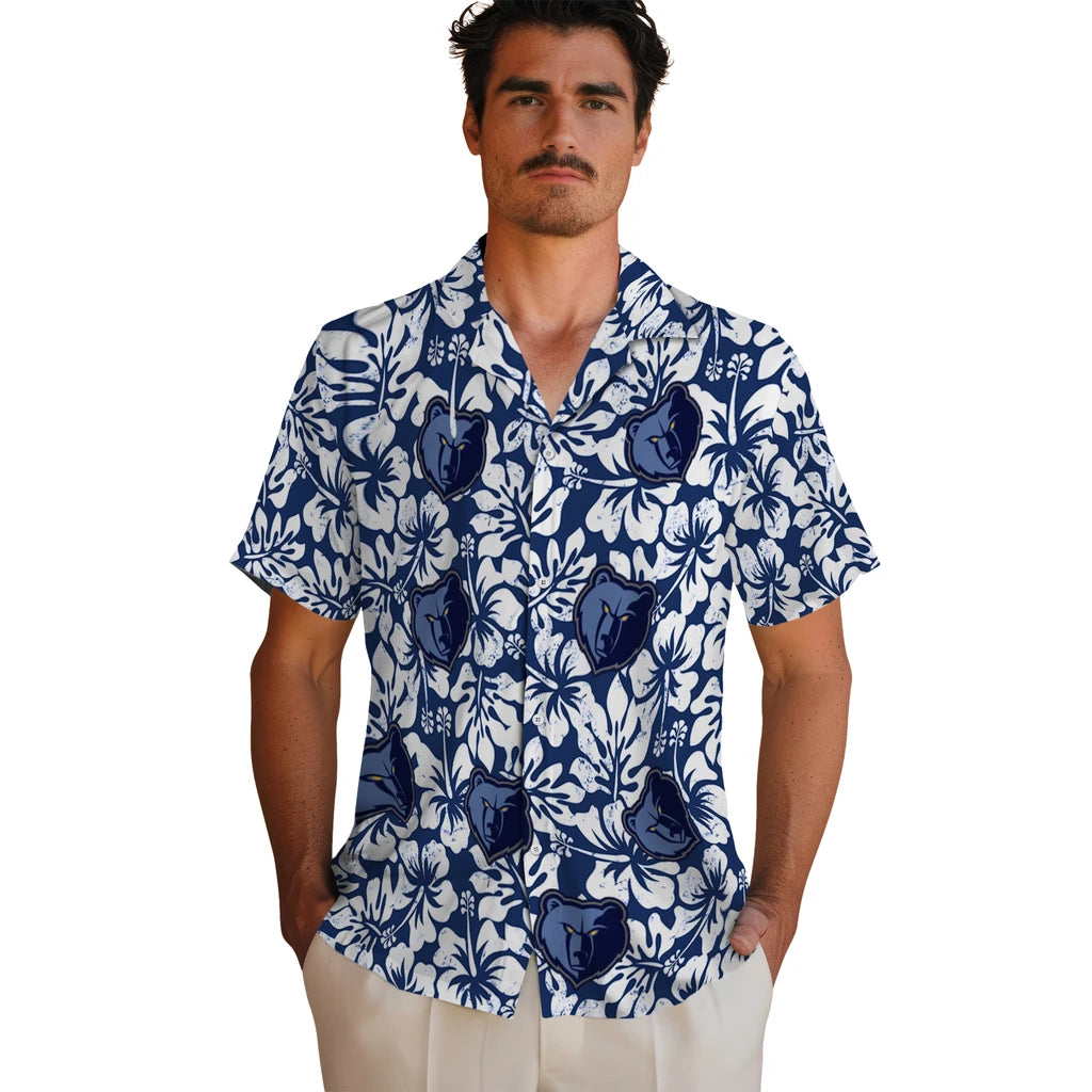 Memphis Grizzlies Hawaiian Shirt - Hibiscus Motif | Hula Hawaiian Shirts