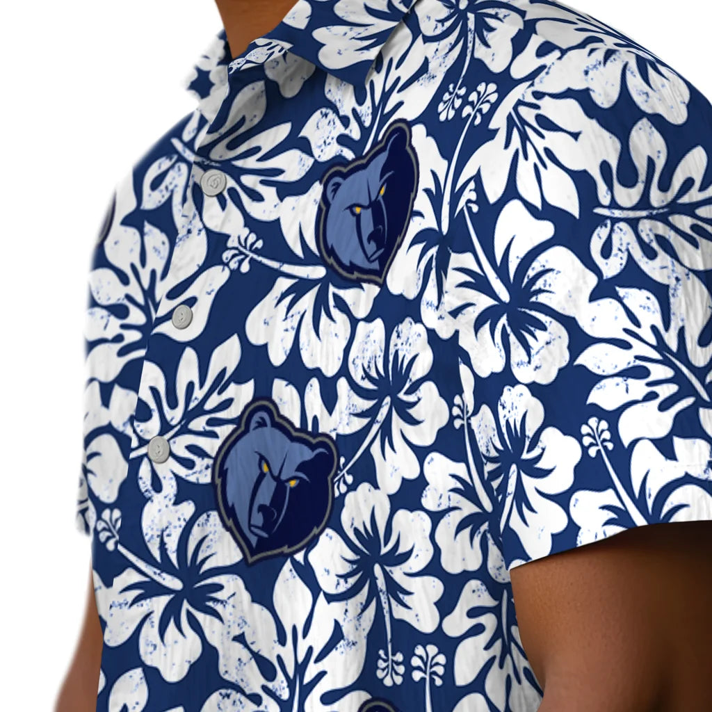 Memphis Grizzlies Hawaiian Shirt - Hibiscus Motif | Hula Hawaiian Shirts