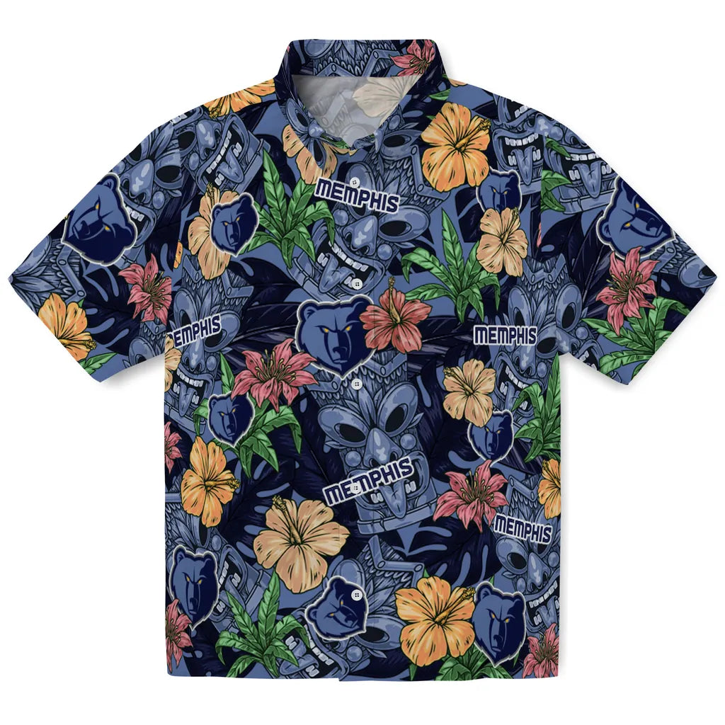 Memphis Grizzlies Hawaiian Shirt - Hibiscus Tiki Jungle | Hula Hawaiian Shirts