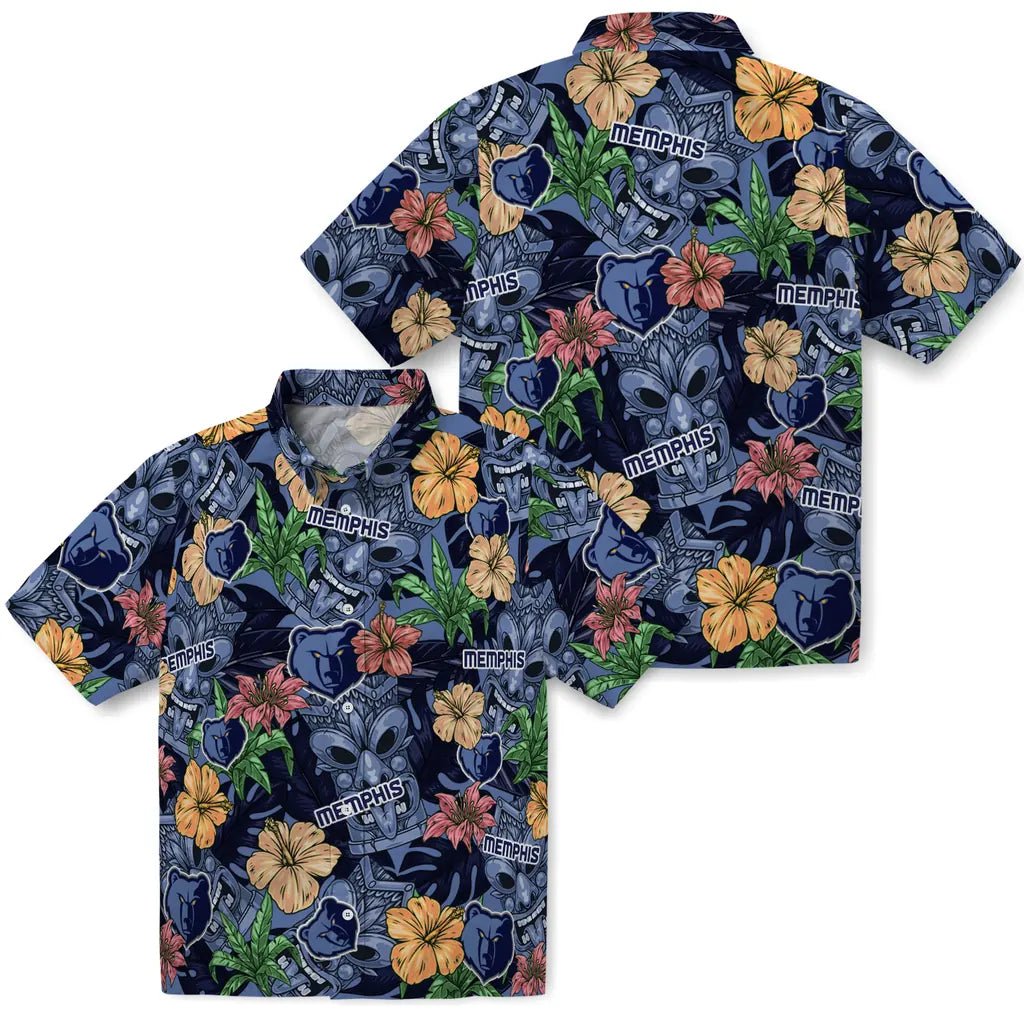 Memphis Grizzlies Hawaiian Shirt - Hibiscus Tiki Jungle | Hula Hawaiian Shirts