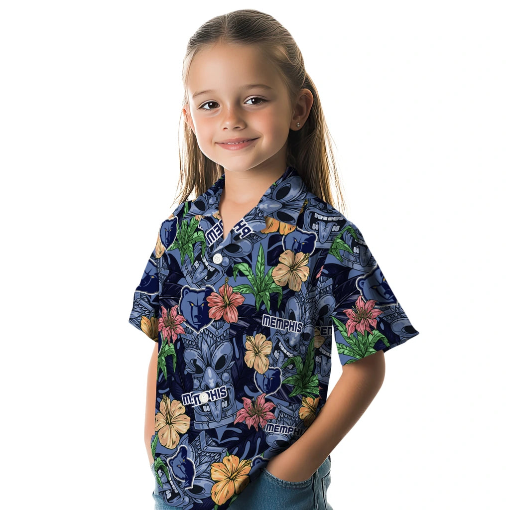 Memphis Grizzlies Hawaiian Shirt - Hibiscus Tiki Jungle | Hula Hawaiian Shirts