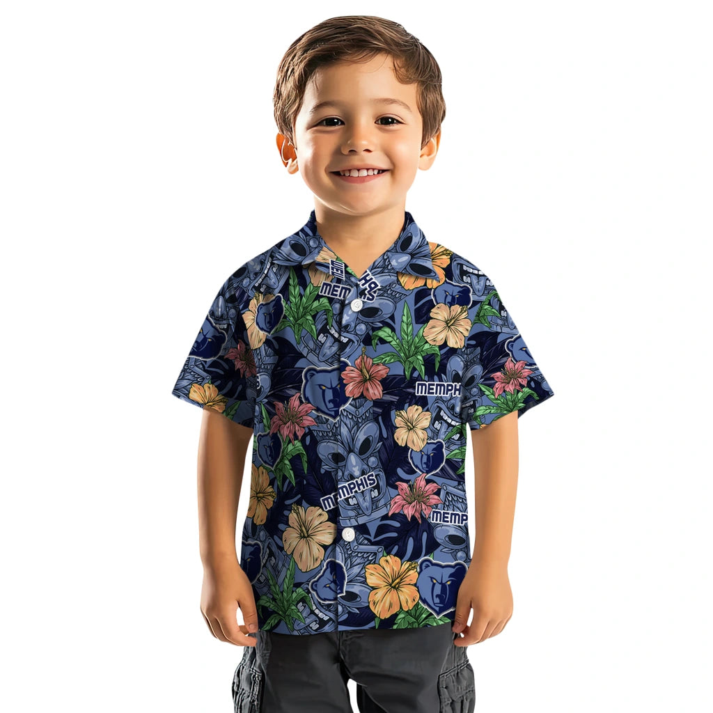 Memphis Grizzlies Hawaiian Shirt - Hibiscus Tiki Jungle | Hula Hawaiian Shirts