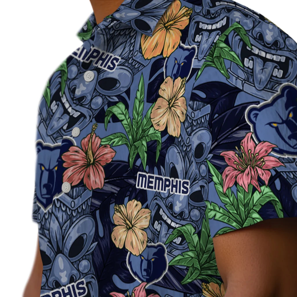 Memphis Grizzlies Hawaiian Shirt - Hibiscus Tiki Jungle | Hula Hawaiian Shirts