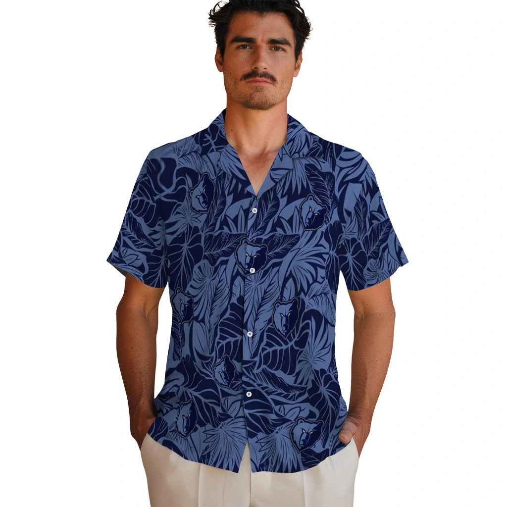 Memphis Grizzlies Hawaiian Shirt - Monstera Layer | Hula Hawaiian Shirts