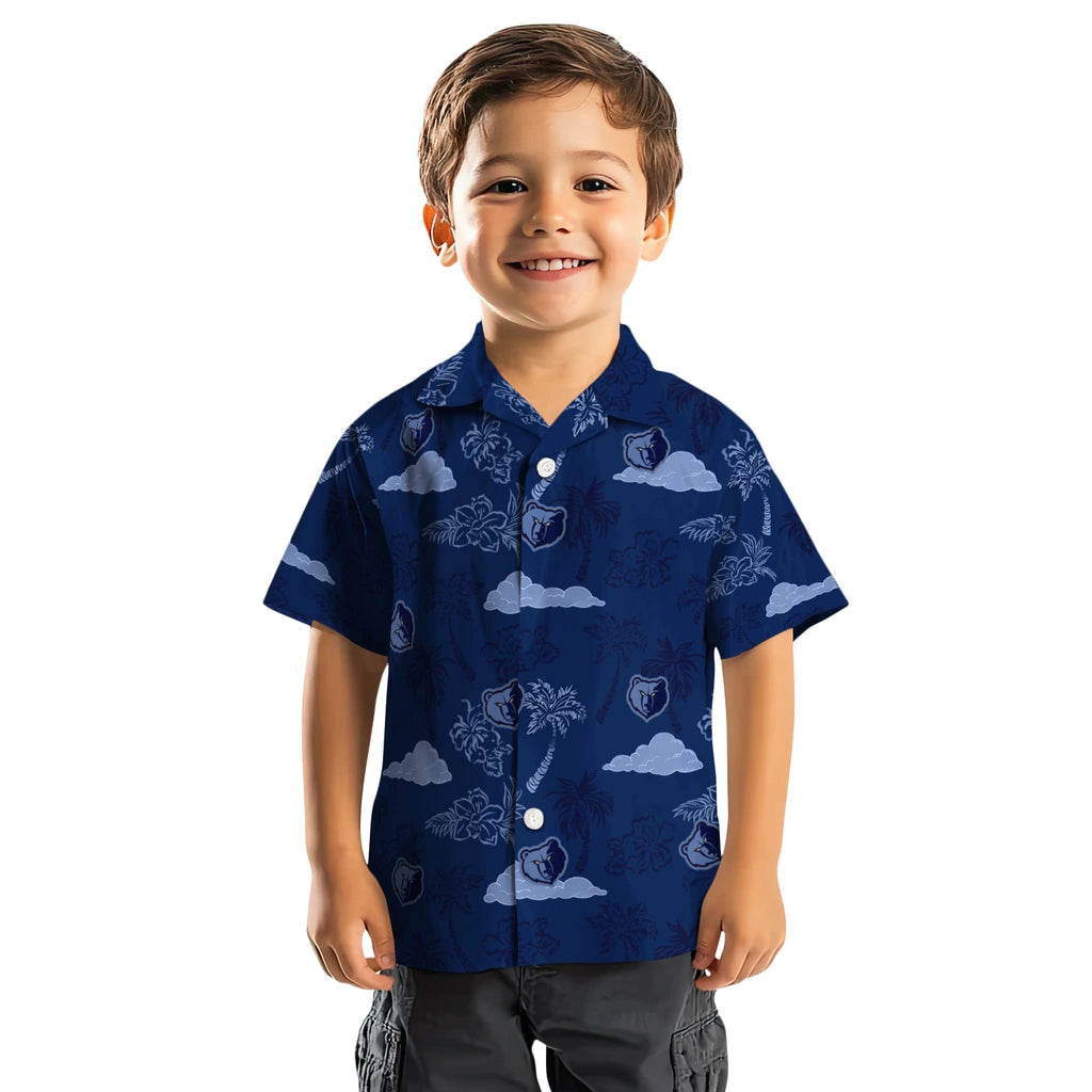 Memphis Grizzlies Hawaiian Shirt - Palm And Clouds | Hula Hawaiian Shirts