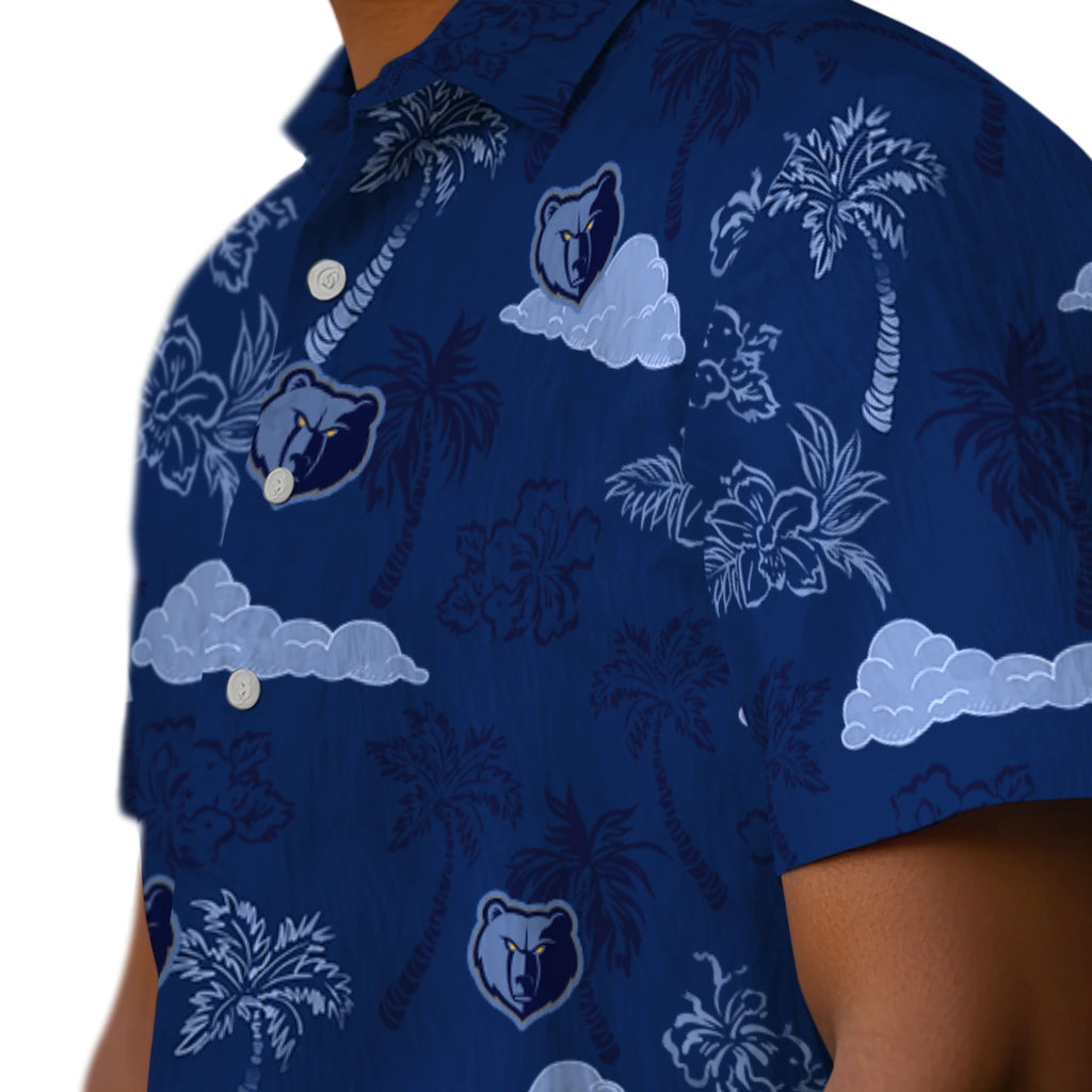 Memphis Grizzlies Hawaiian Shirt - Palm And Clouds | Hula Hawaiian Shirts