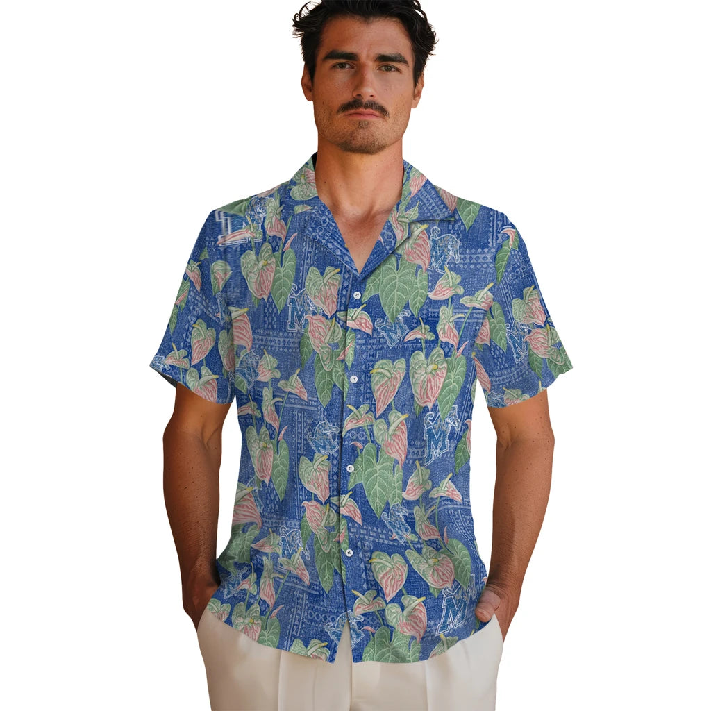 Memphis Tigers Hawaiian Shirt - Anthurium Overlay | Hula Hawaiian Shirts