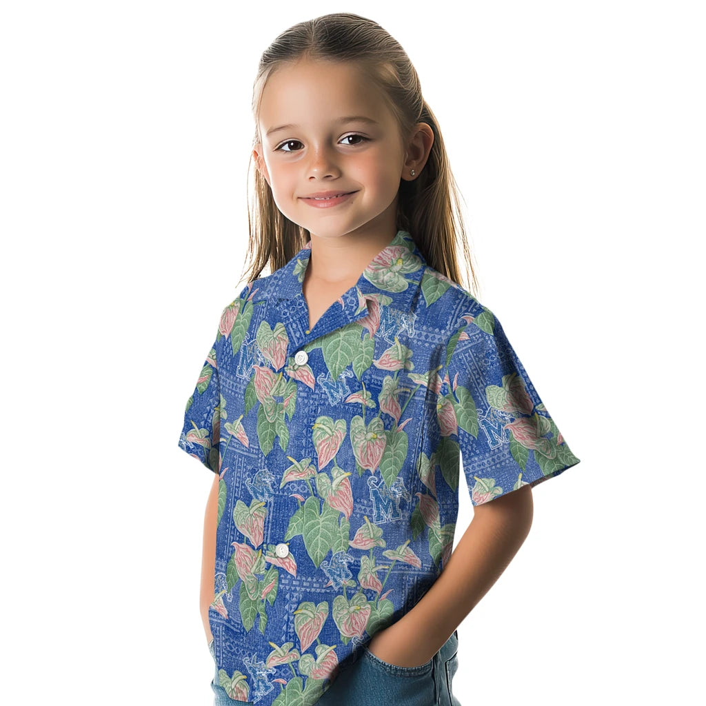 Memphis Tigers Hawaiian Shirt - Anthurium Overlay | Hula Hawaiian Shirts