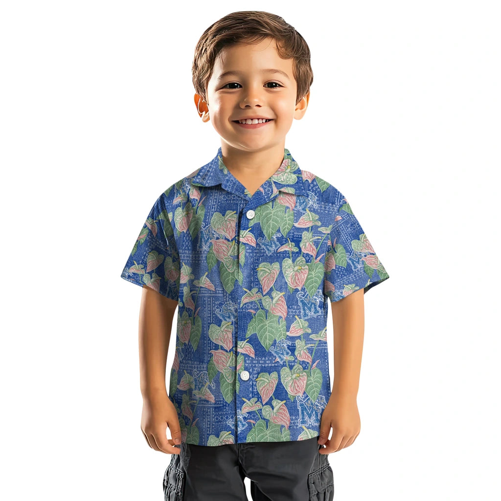 Memphis Tigers Hawaiian Shirt - Anthurium Overlay | Hula Hawaiian Shirts