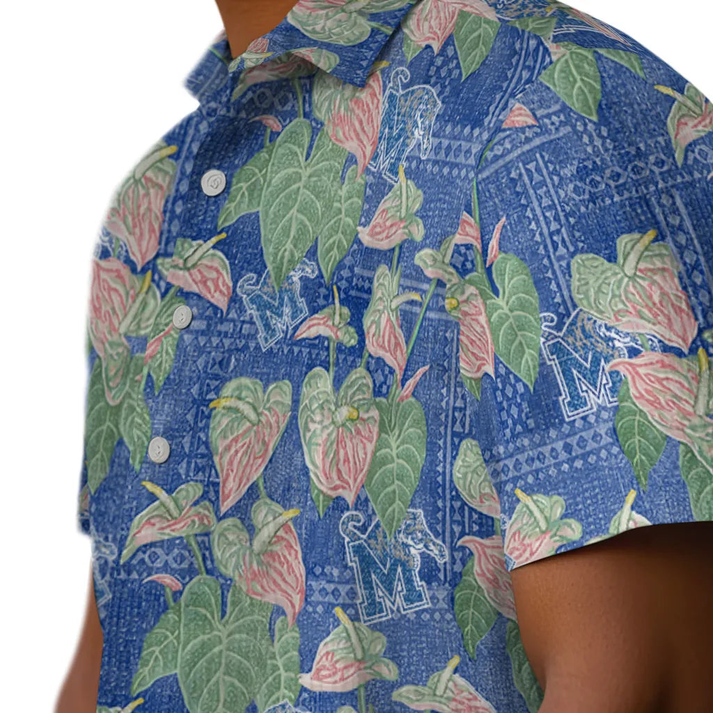 Memphis Tigers Hawaiian Shirt - Anthurium Overlay | Hula Hawaiian Shirts